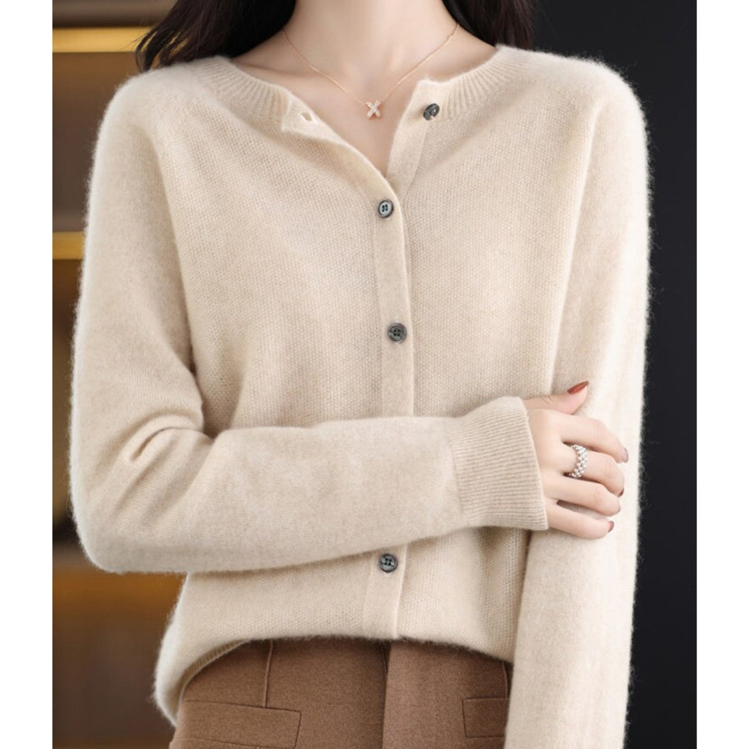 Elegant Button Cardigan Sweater | Leona | Women