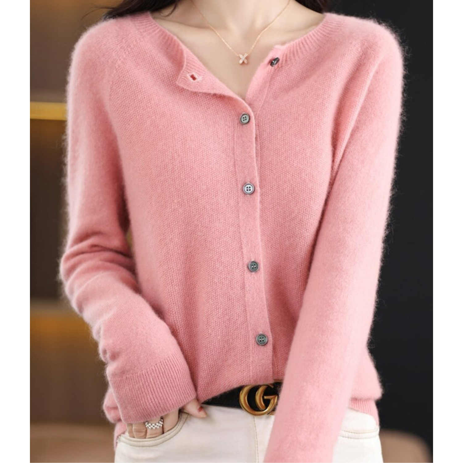 Elegant Button Cardigan Sweater | Leona | Women