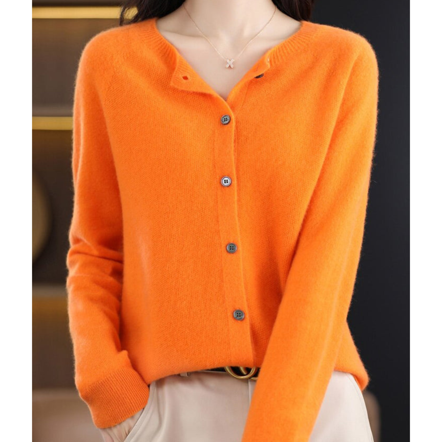 Elegant Button Cardigan Sweater | Leona | Women