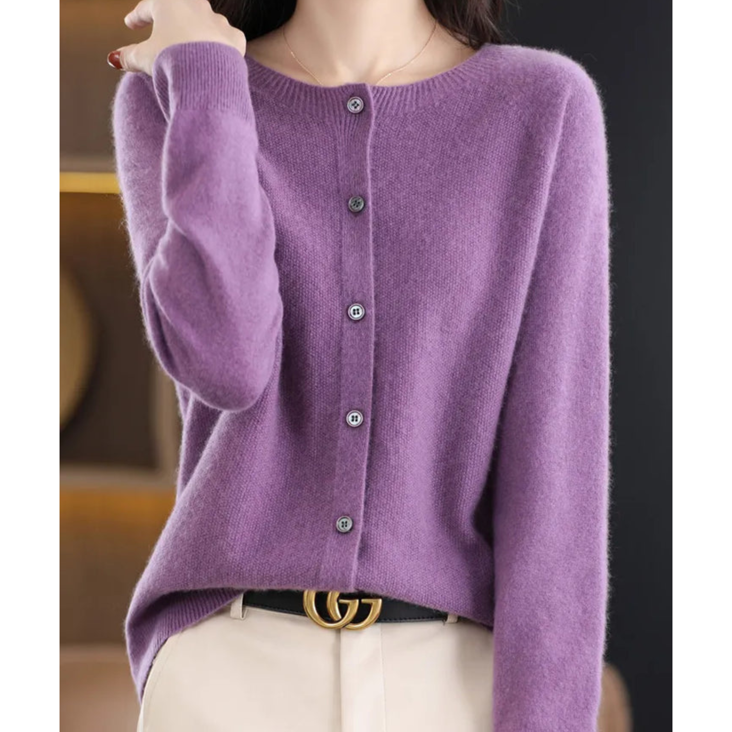 Elegant Button Cardigan Sweater | Leona | Women