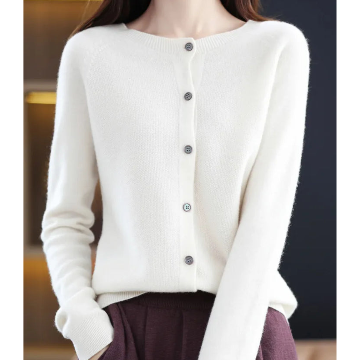 Elegant Button Cardigan Sweater | Leona | Women