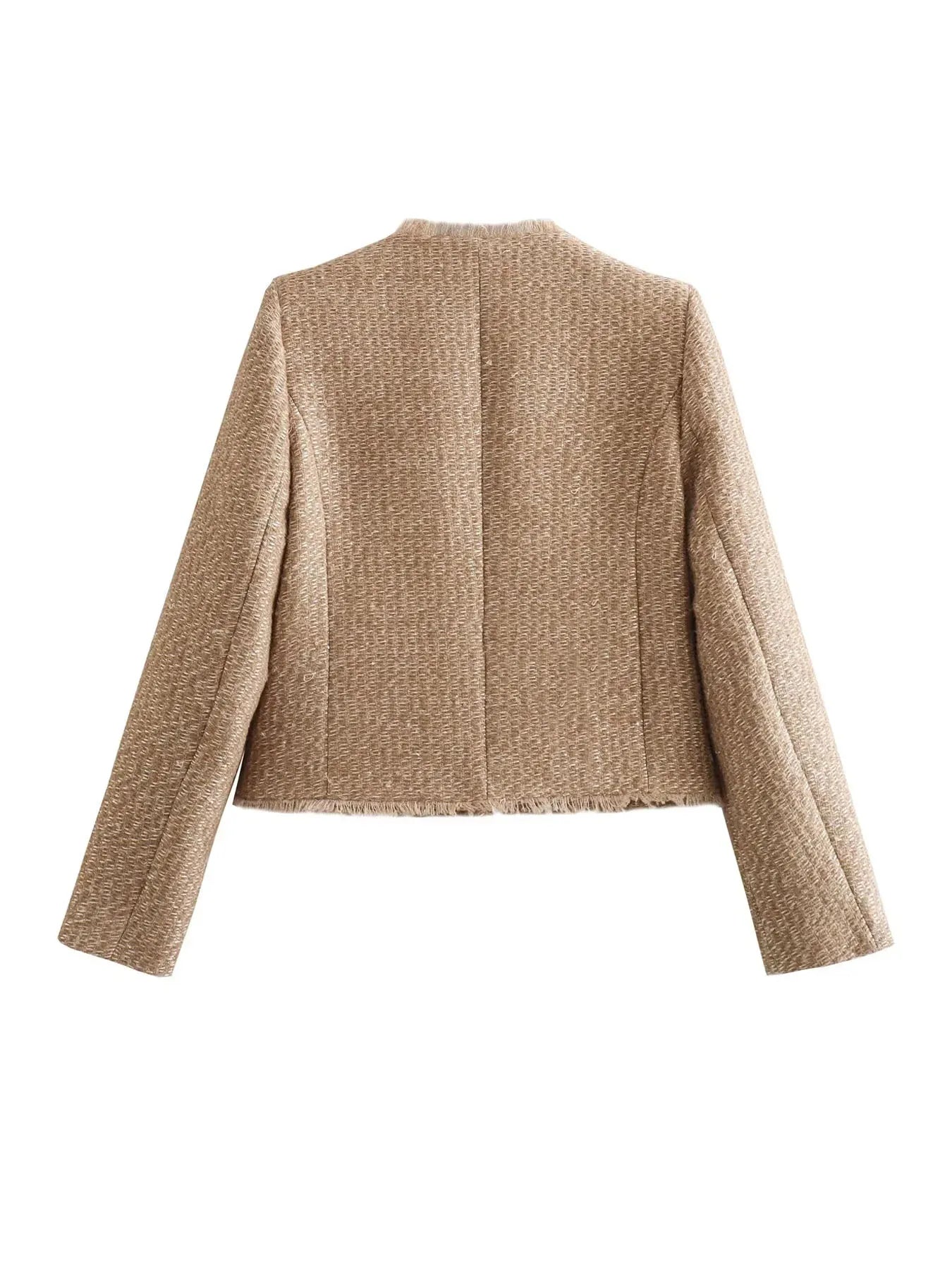 Women’s Tweed Jacket | Classic Slim Fit Blazer for Winter