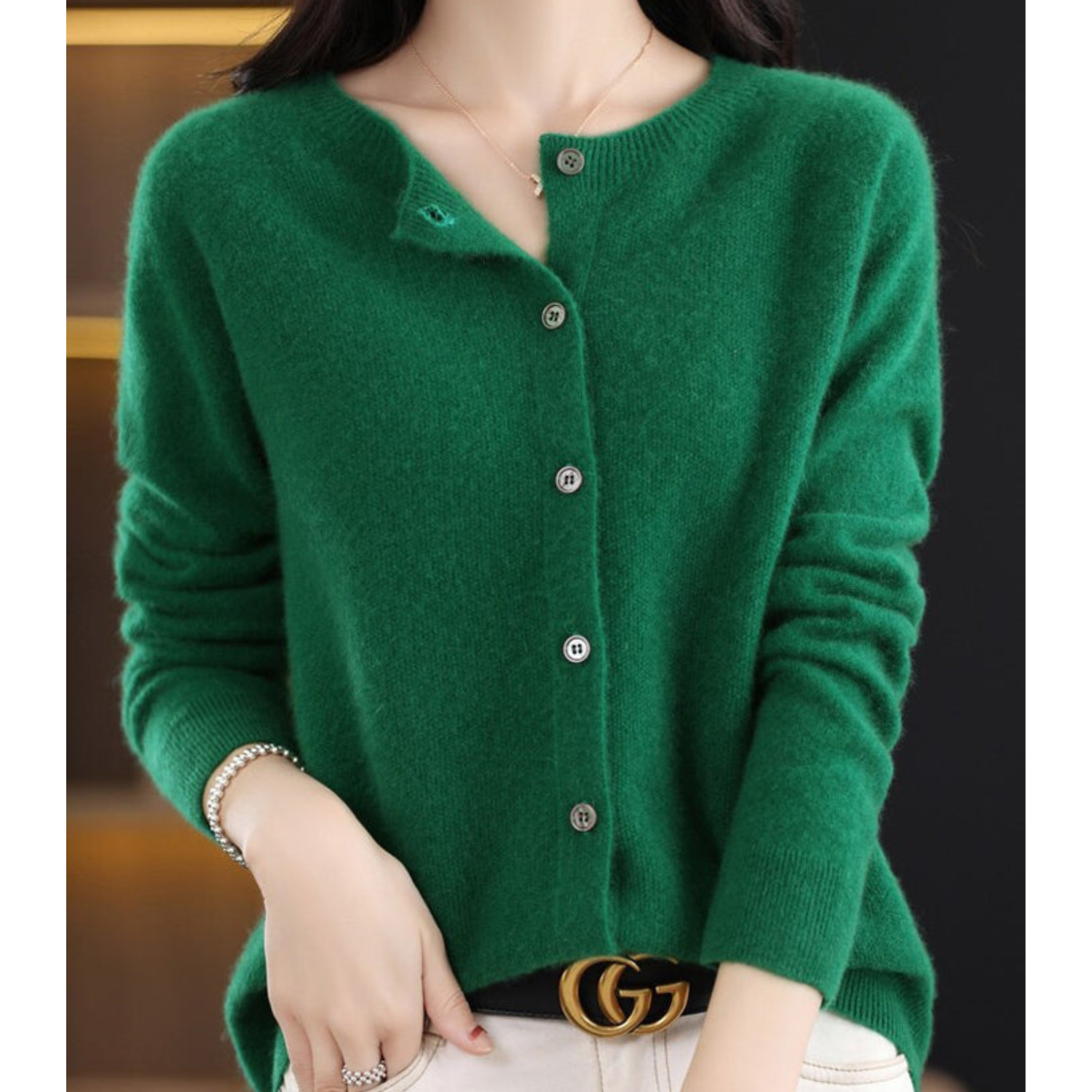 Elegant Button Cardigan Sweater | Leona | Women