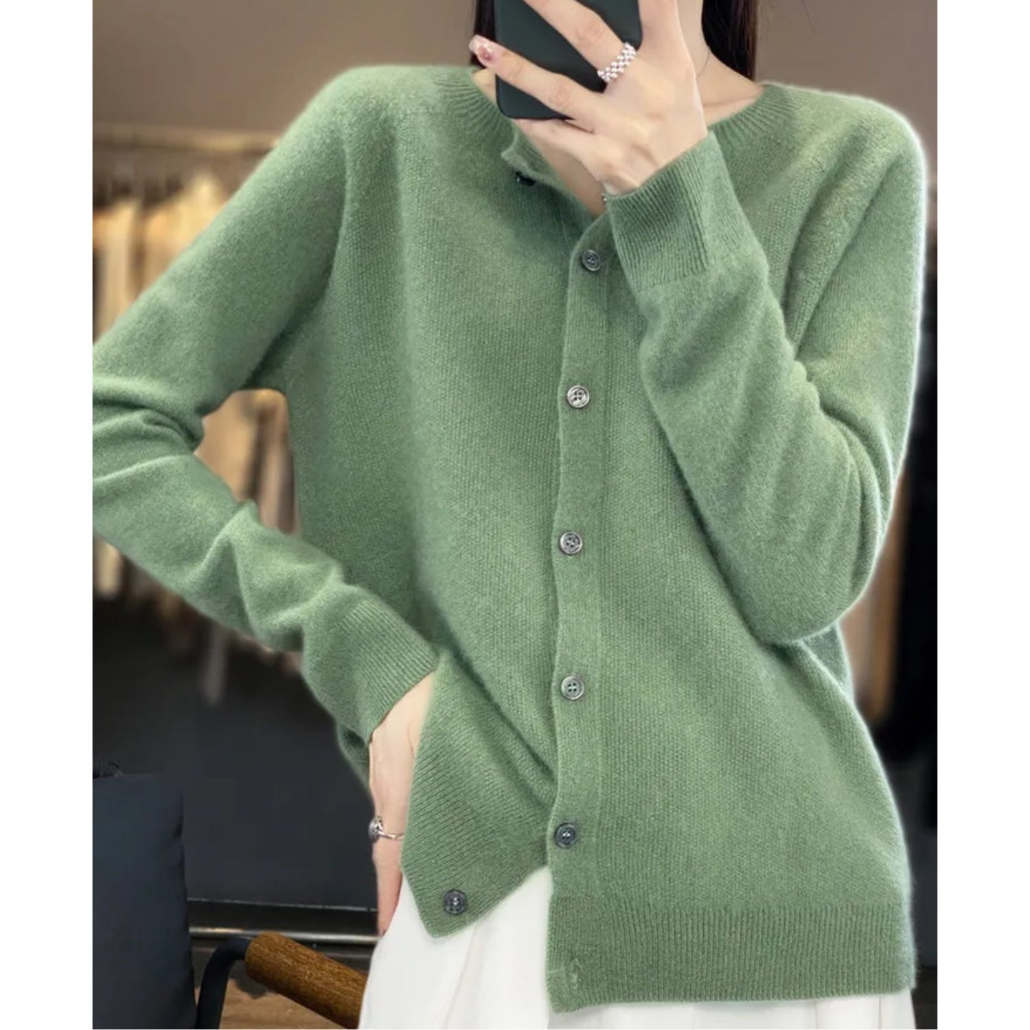 Elegant Button Cardigan Sweater | Leona | Women