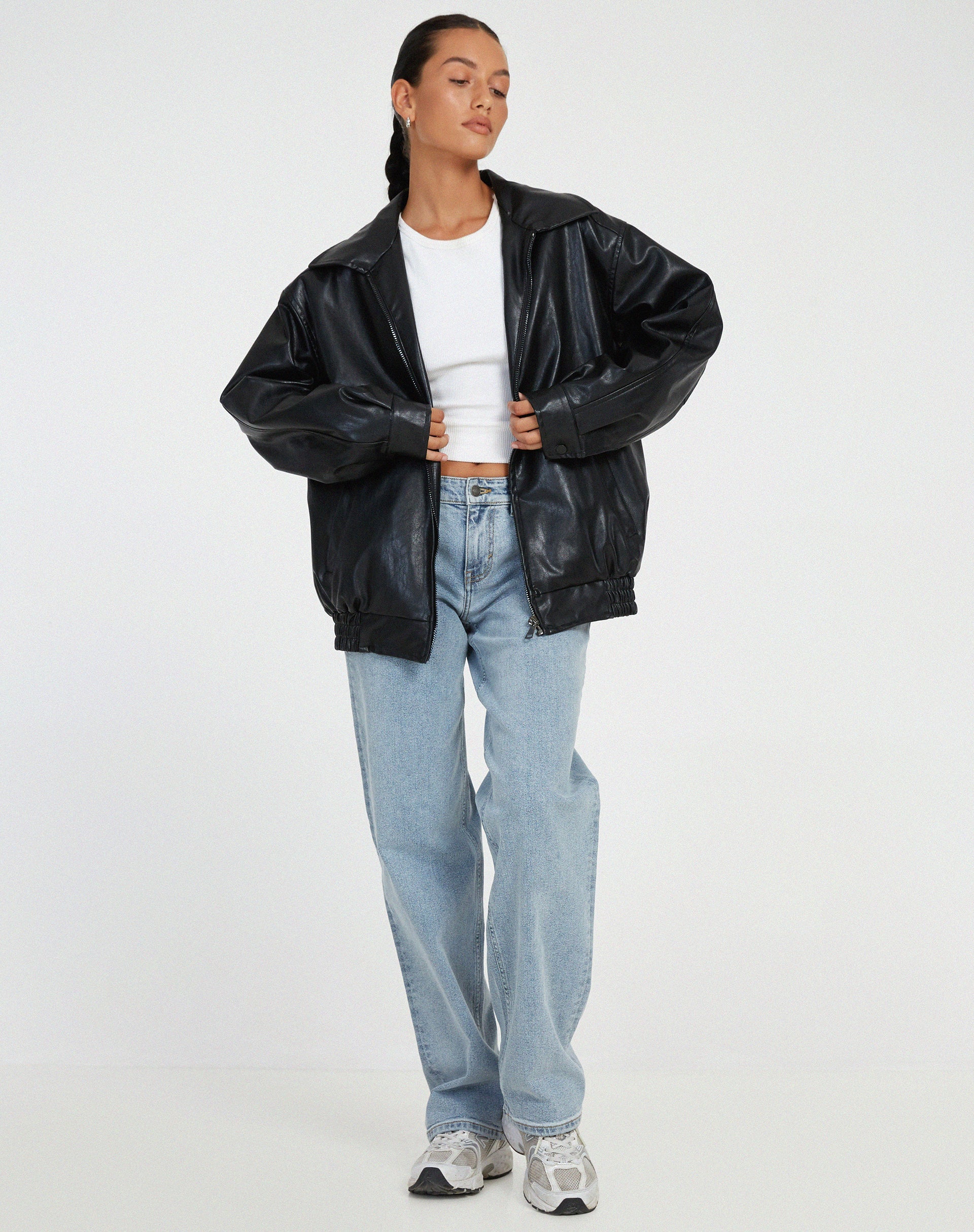 Oversized Leather Jacket | Casual PU Outerwear Women