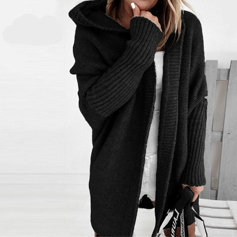 Oversized Hooded Knit Cardigan | Noemi | Women