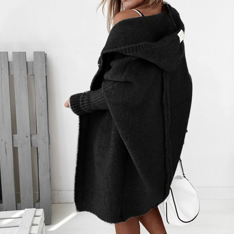 Oversized Hooded Knit Cardigan | Noemi | Women