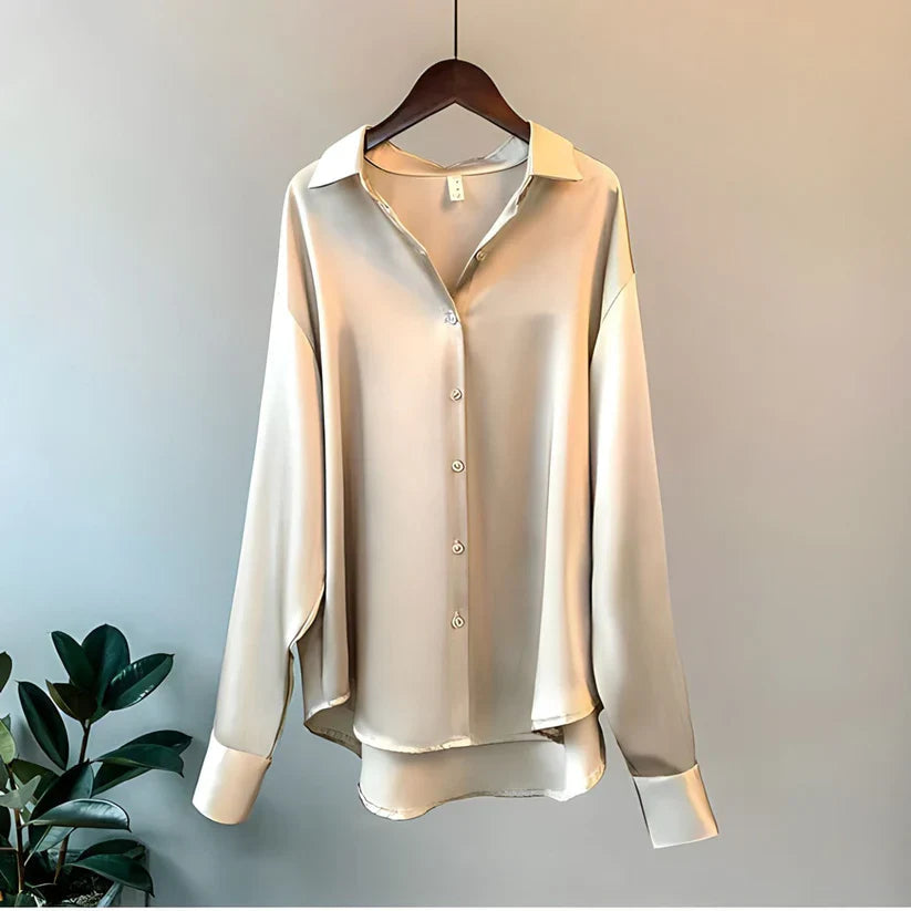 Elegant Silk Blouse | Long Sleeve Classic Shirt | Amara Women