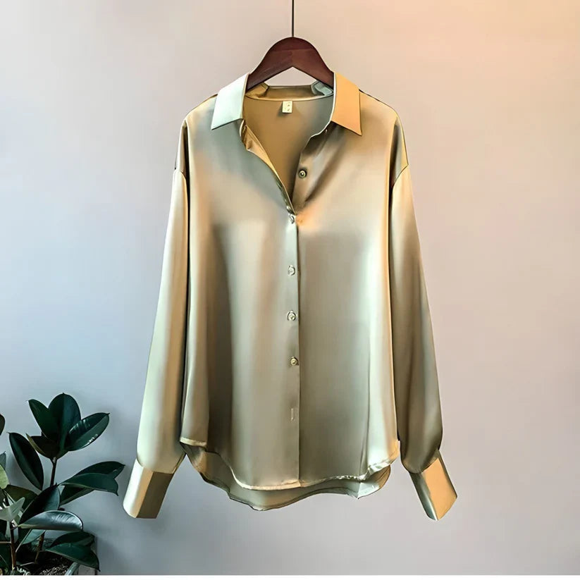 Elegant Silk Blouse | Long Sleeve Classic Shirt | Amara Women