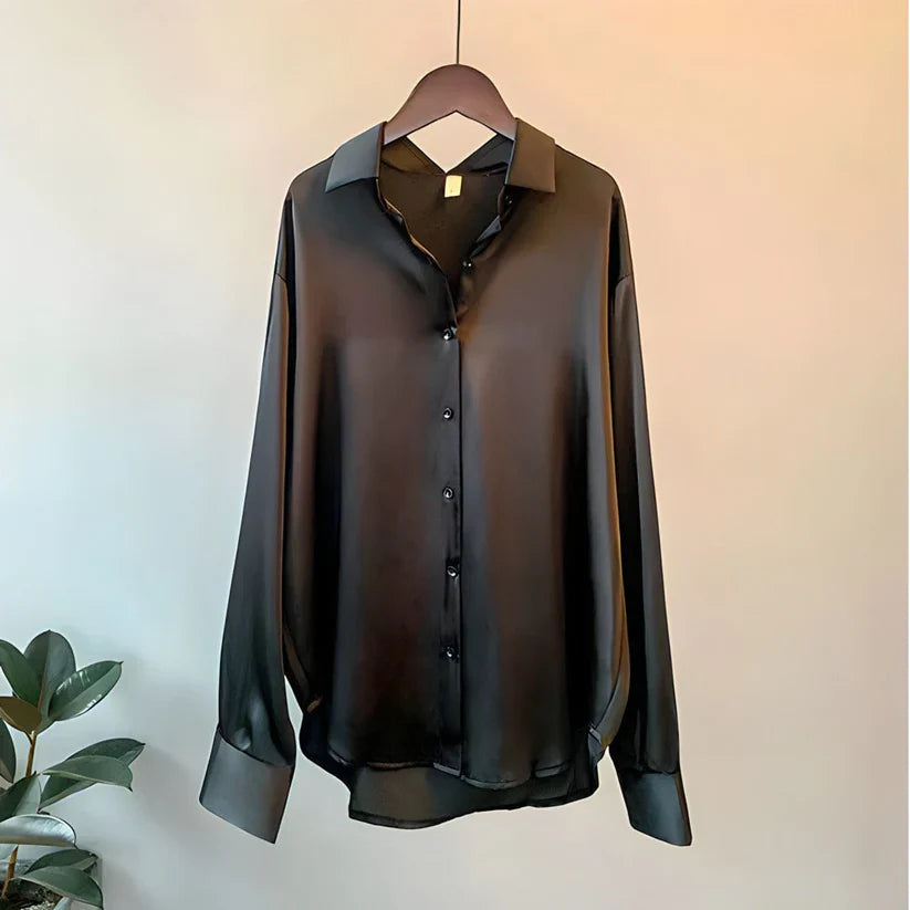 Elegant Silk Blouse | Long Sleeve Classic Shirt | Amara Women