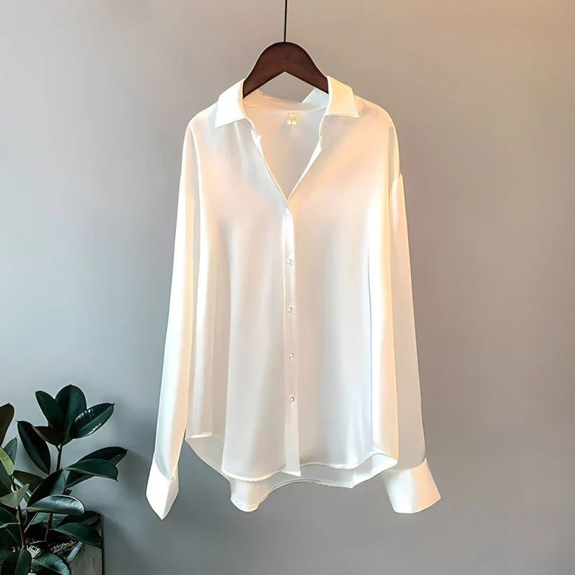 Elegant Silk Blouse | Long Sleeve Classic Shirt | Amara Women