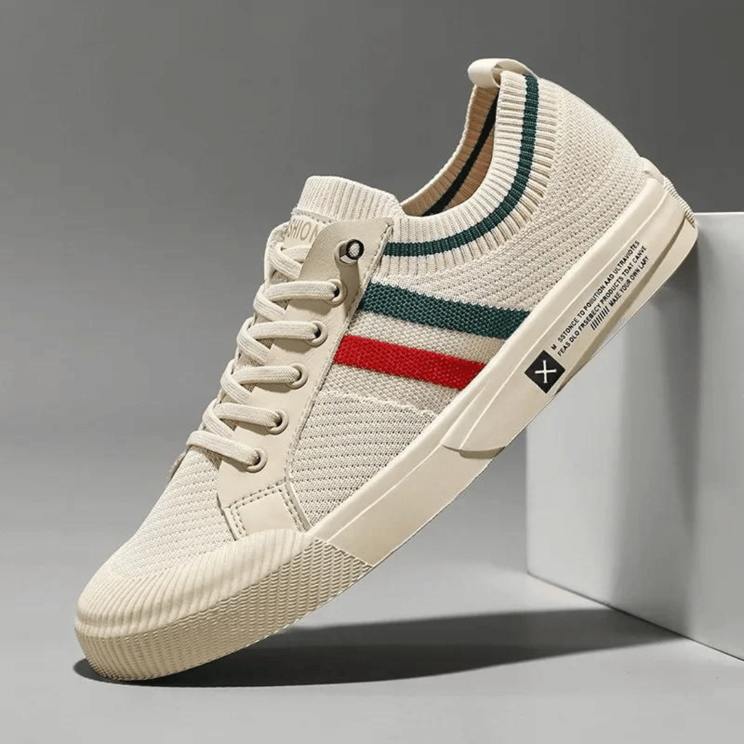 Men’s Casual Sneakers – Breathable Knit Fabric – Lace-Up – Rubber Sole – Lightweight 0