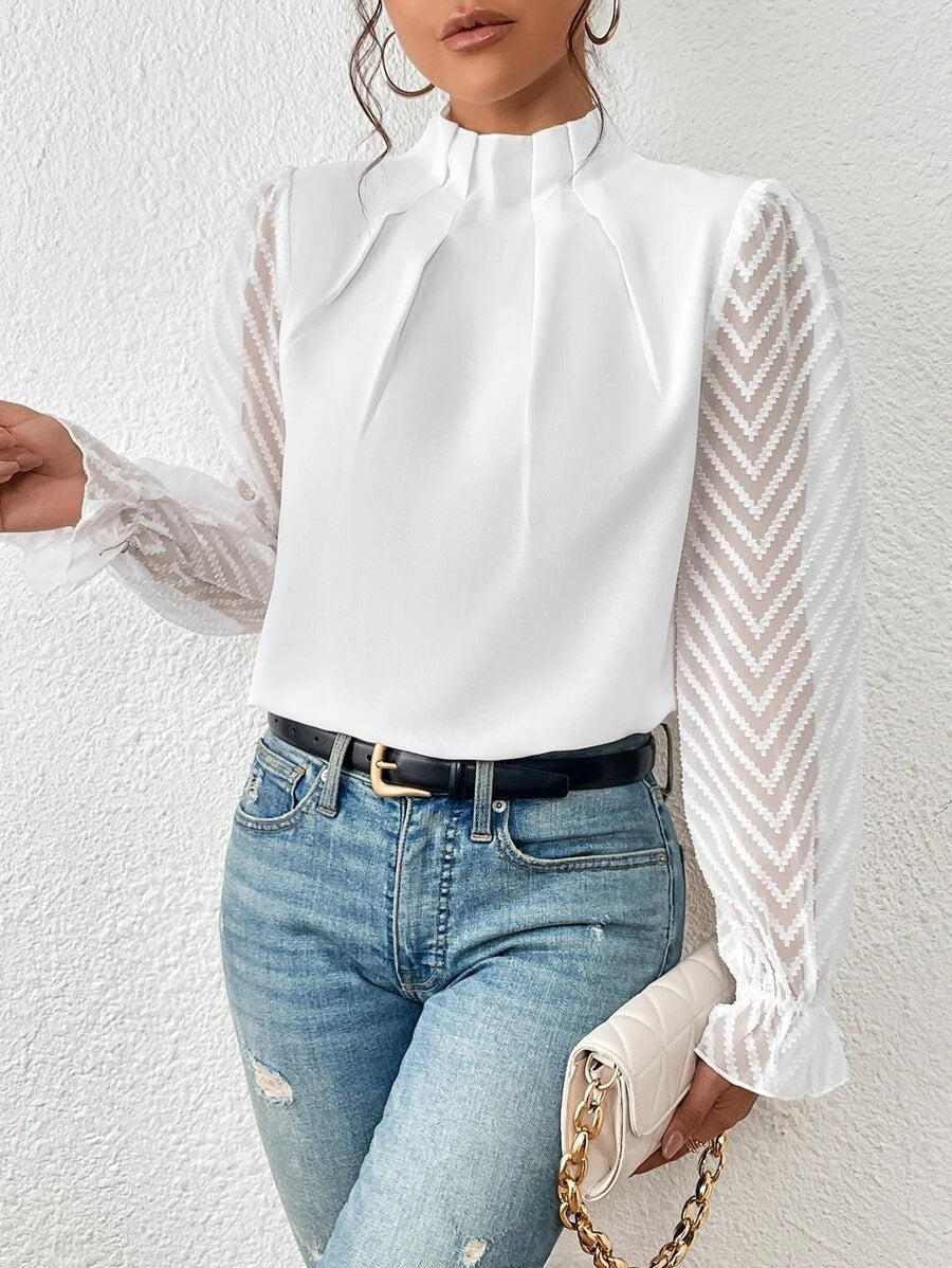 Patterned Blouse | Elegant Everyday Top | Women | Amara