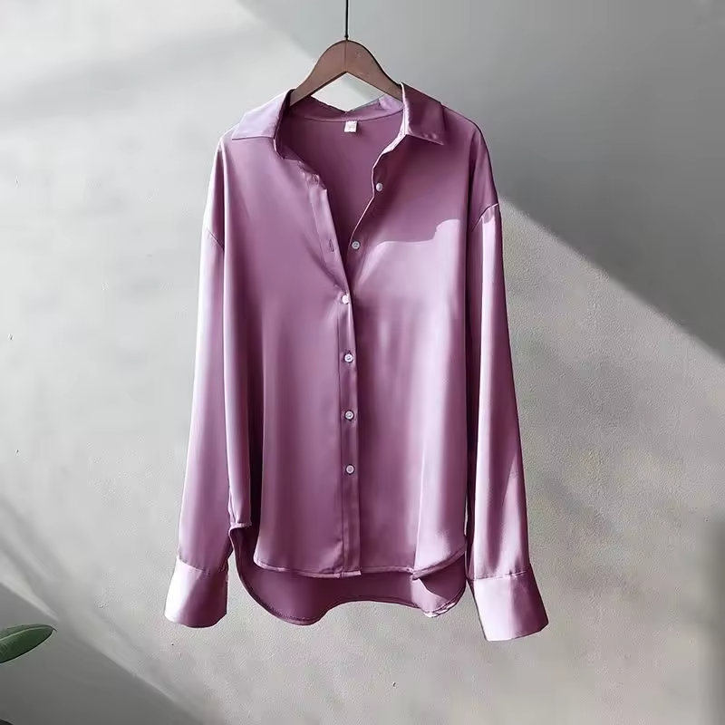 Elegant Silk Blouse | Long Sleeve Classic Shirt | Amara Women