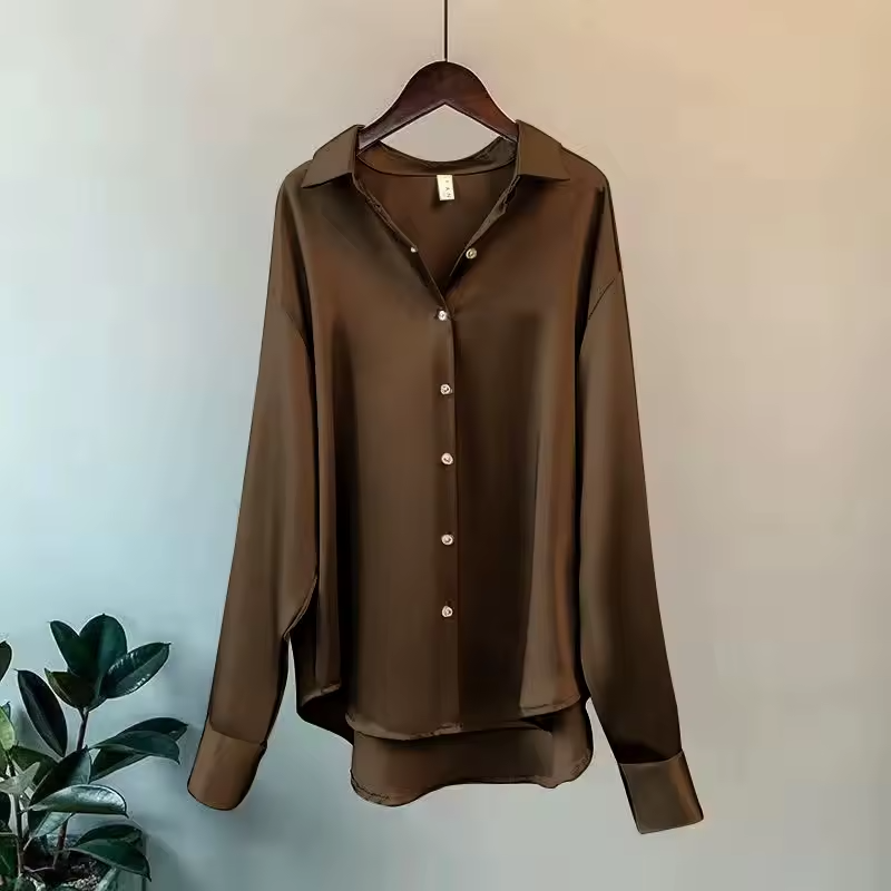Elegant Silk Blouse | Long Sleeve Classic Shirt | Amara Women
