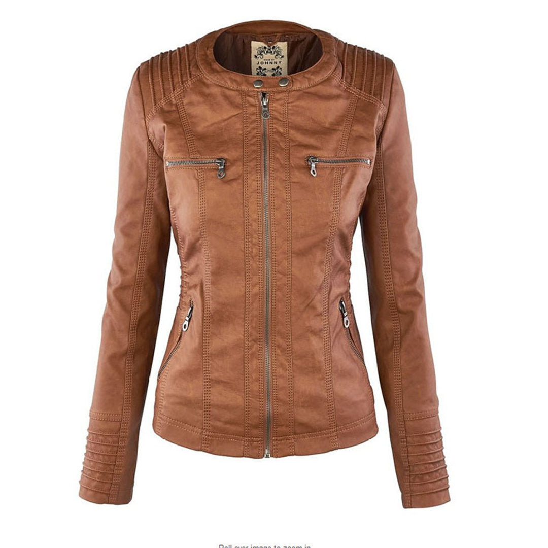 PU Leather Hooded Jacket | Elvira | Women