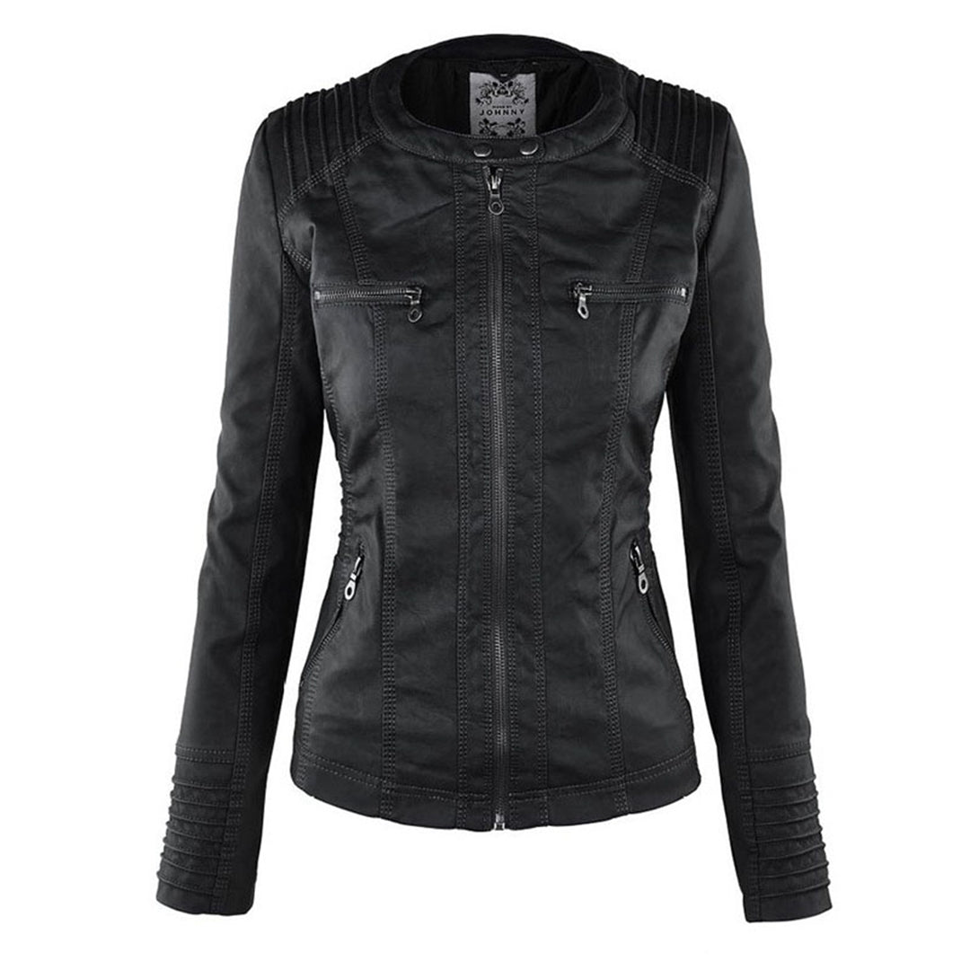 PU Leather Hooded Jacket | Elvira | Women