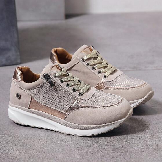 Eliza | Textured Panel Zip Sneakers – Casual Style Women