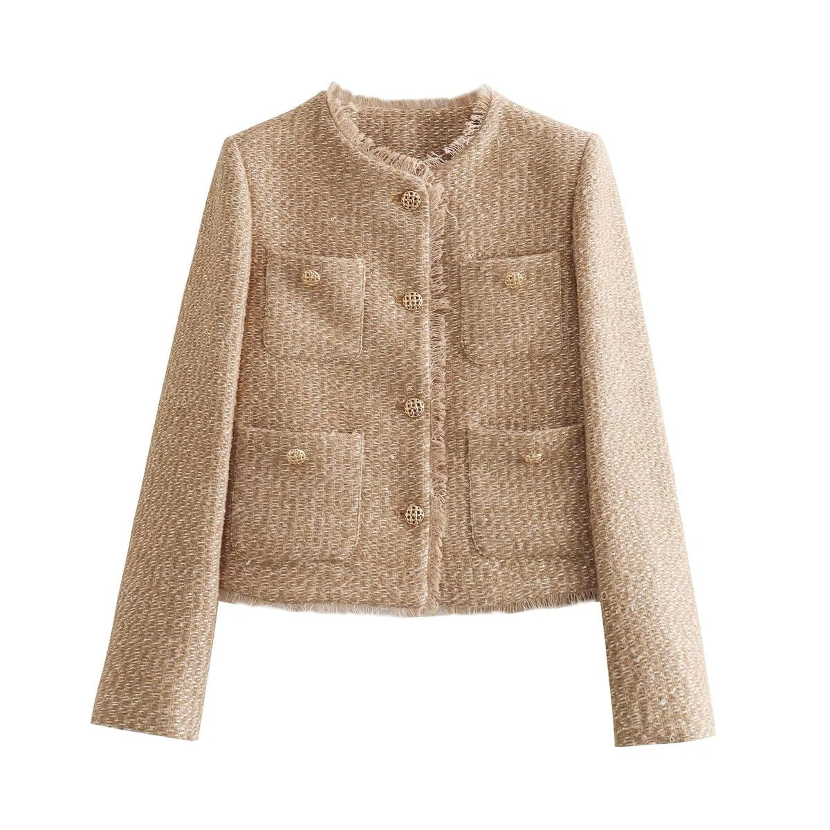 Women’s Tweed Jacket | Classic Slim Fit Blazer for Winter