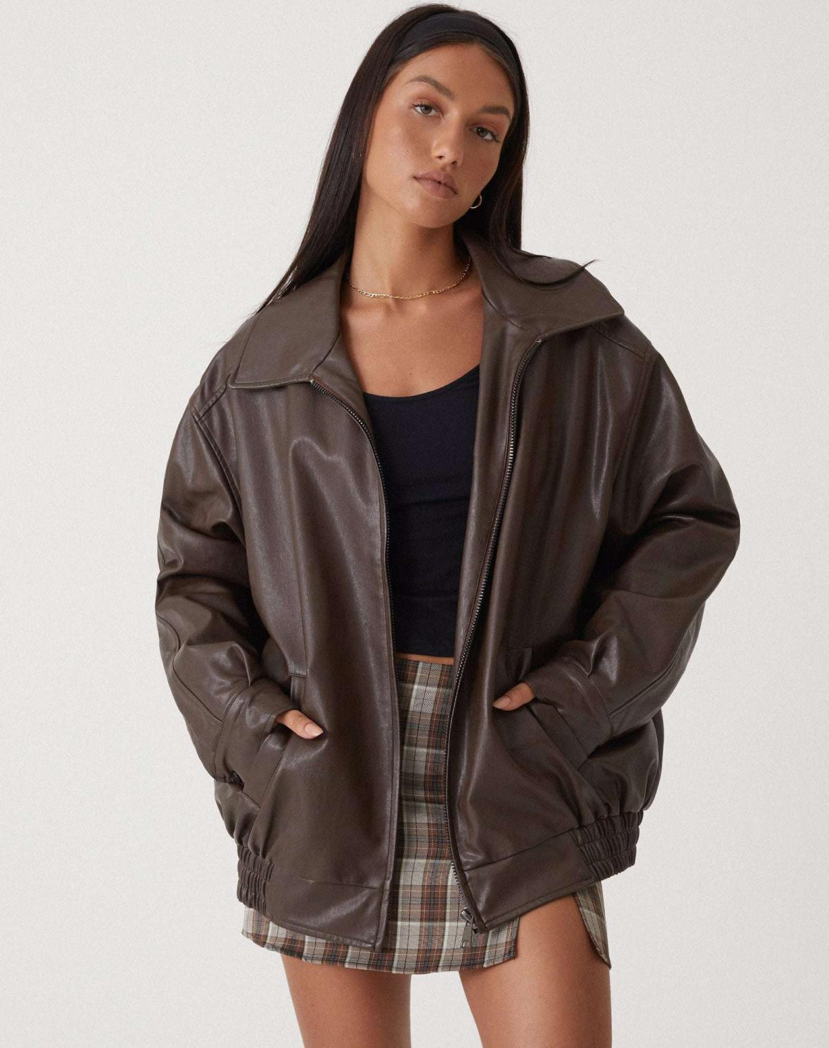 Oversized Leather Jacket | Casual PU Outerwear Women